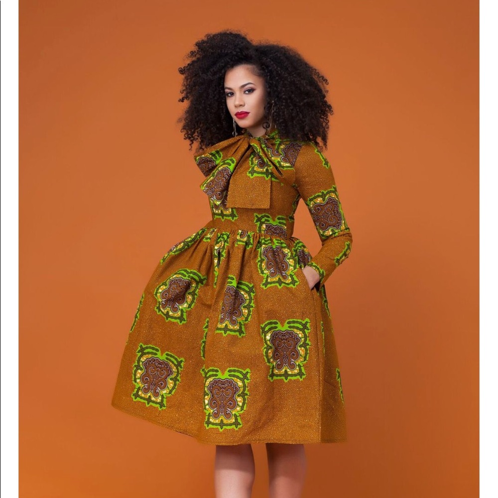 Gorgeous African Print Dress with Headwrap